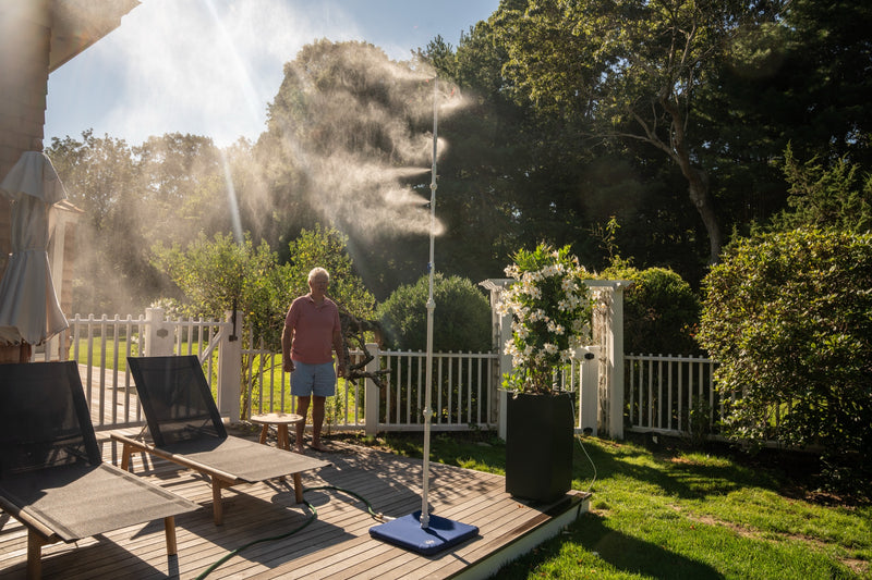 Mr Patio Mister cooling a real backyard