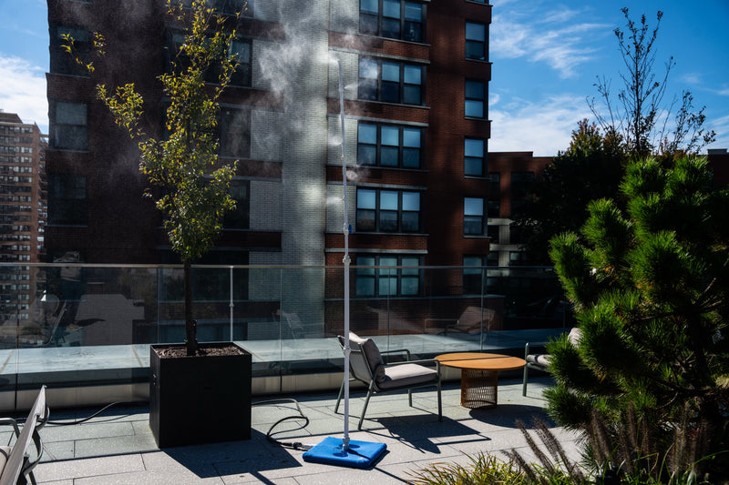 Mr Patio Mister cooling a real backyard