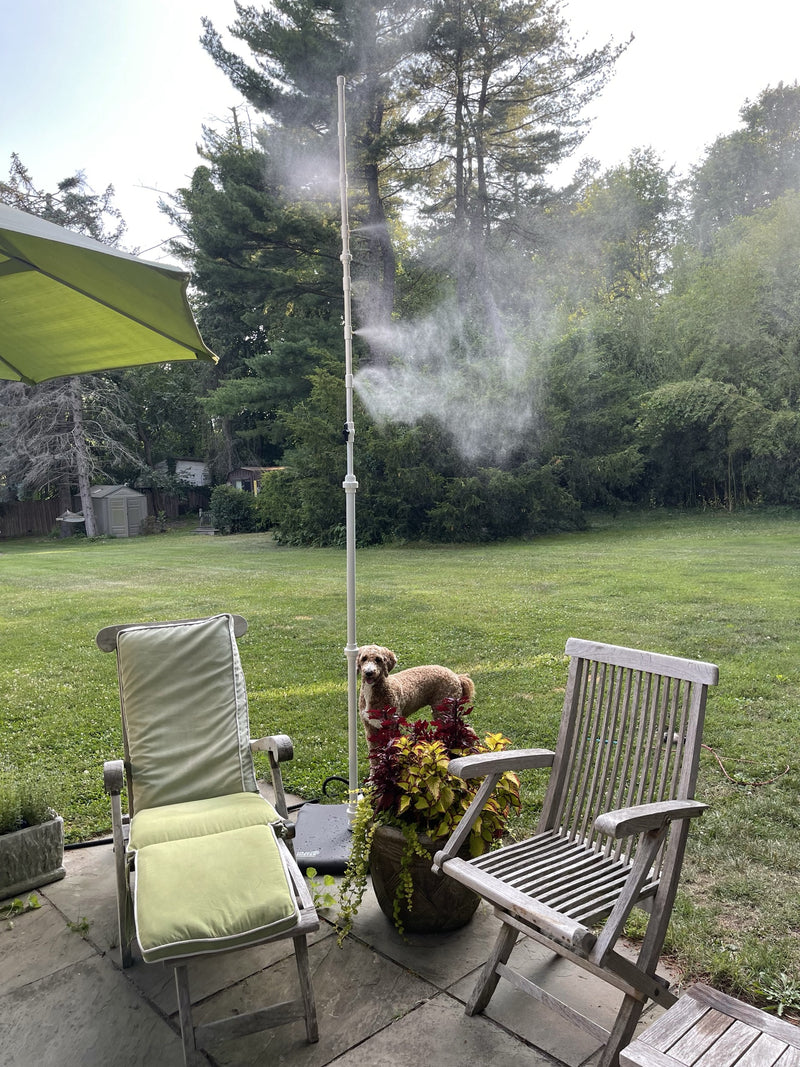Mr Patio Mister cooling a real backyard