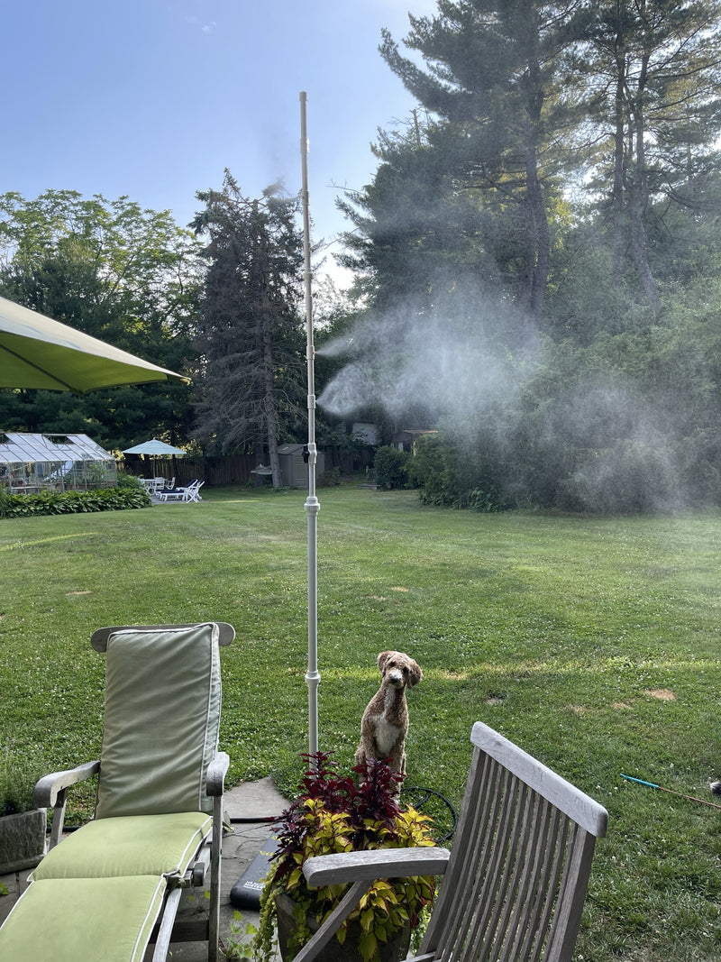 Mr Patio Mister cooling a real backyard