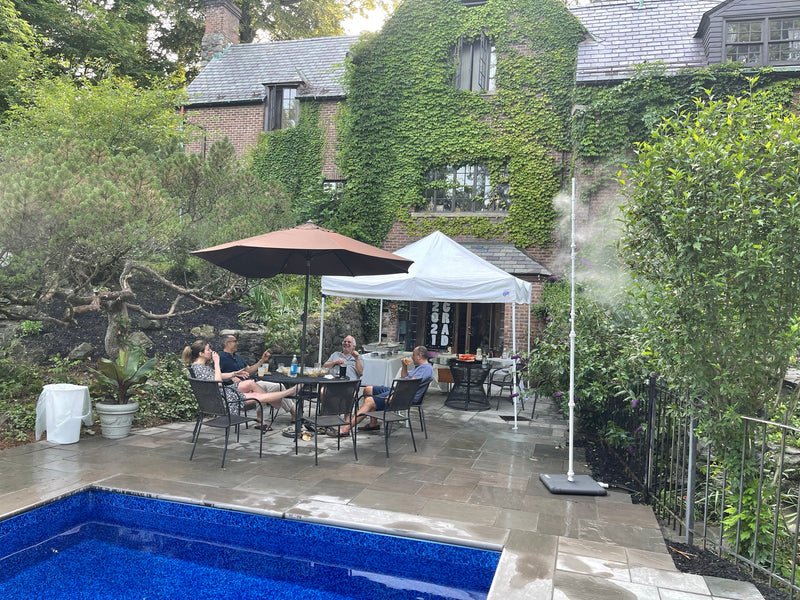 Mr Patio Mister cooling a real backyard